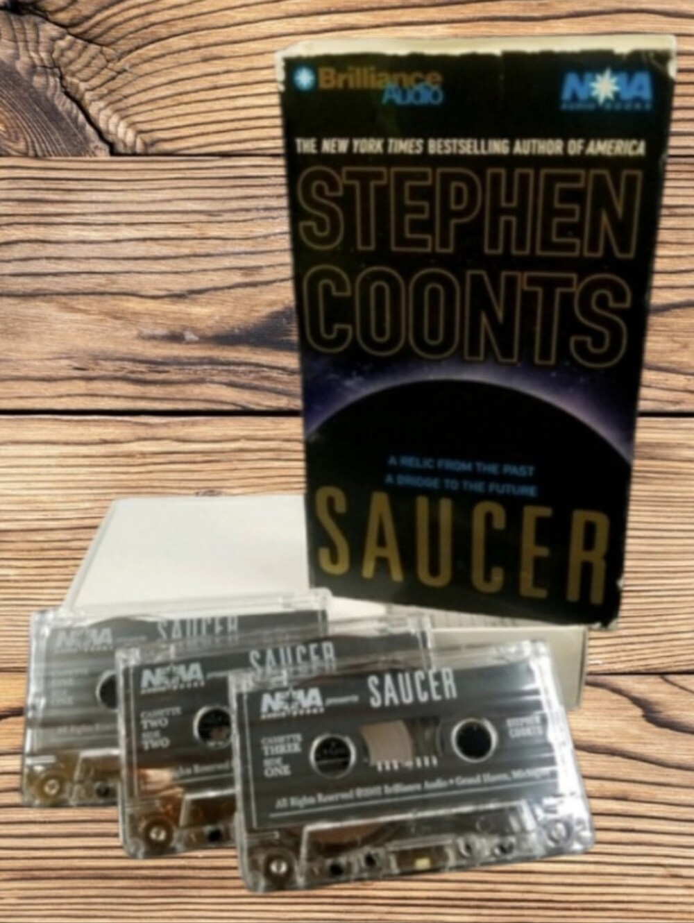 BOOK ON AUDIO CASSETTES "SAUCER" BY STEPHEN COONTS